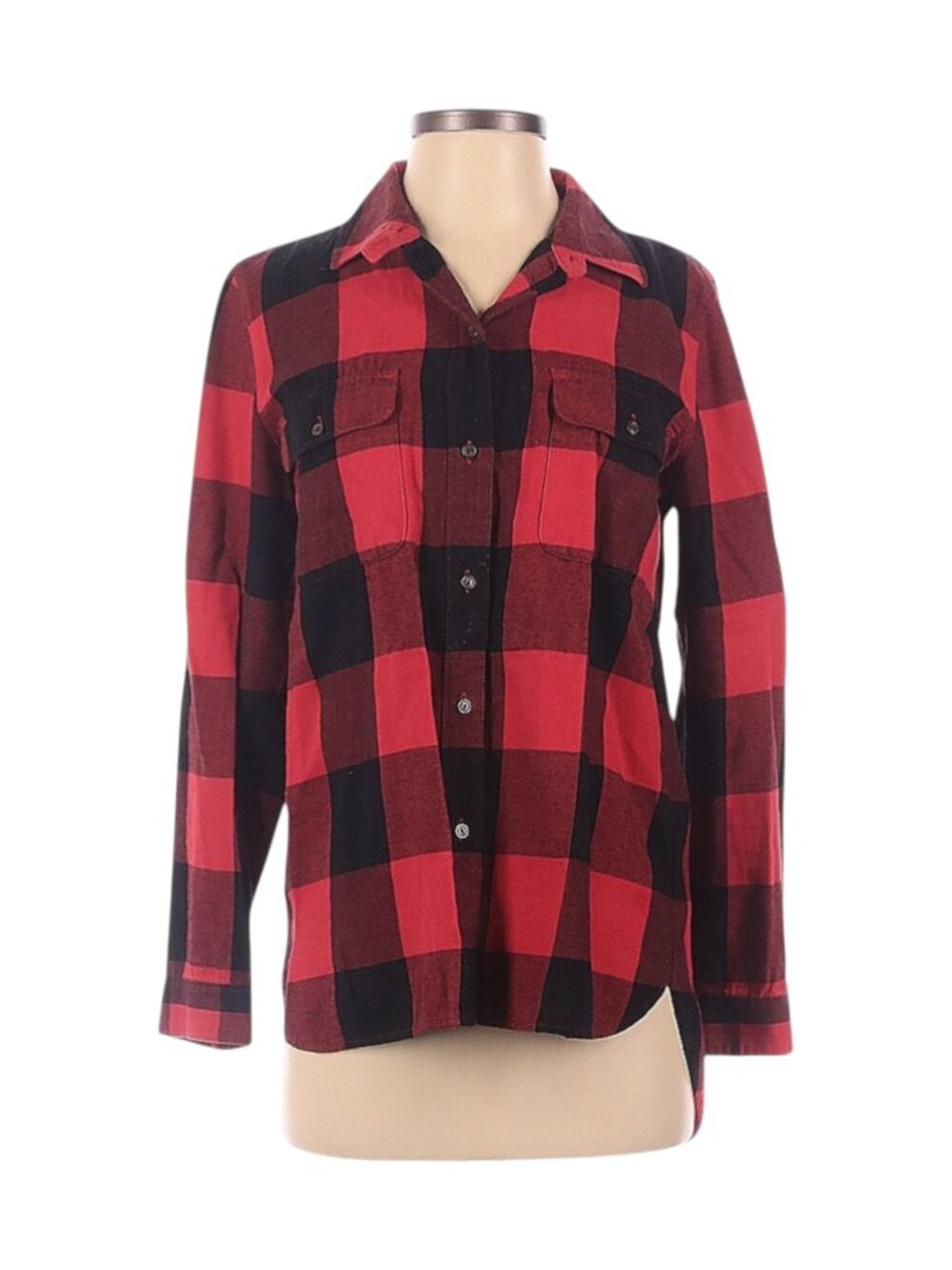 Madewell Red & Black Buffalo Plaid Button-Up Flannel Shirt Size S